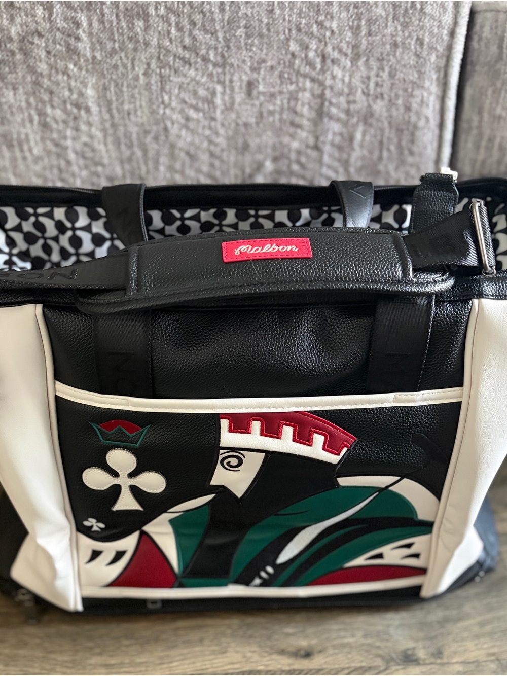 Malbon duffel, travel, weekender King of Hearts bag.